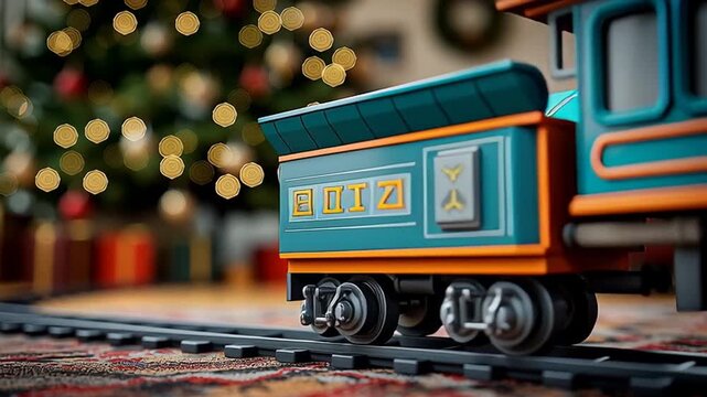 close-up vintage toy train