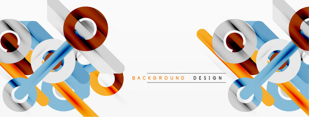 Abstract geometric shapes, vibrant colors, modern design. Clean lines create dynamic visual effect. Suitable banner or background.