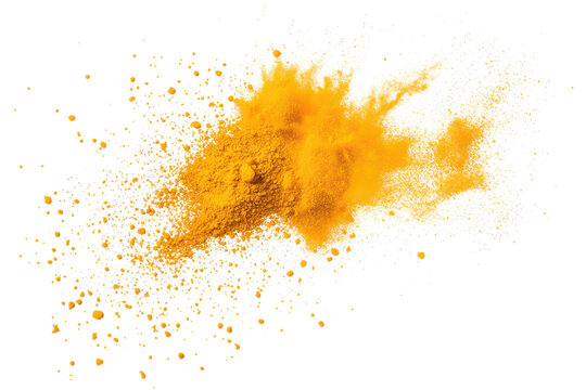Vibrant yellow powder explosion creating a dynamic and energetic visual effect. ideal for backgrounds in creative projects. the beauty of color and movement