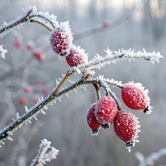 Frosted Winter Berries Nature Cold on transparent background
