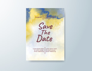 Romantic wedding invitation with airy watercolor blend.