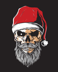 merry christmas santa skull