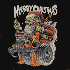 retro motorcycle vector illustration merry christmas