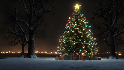 christmas tree in the city