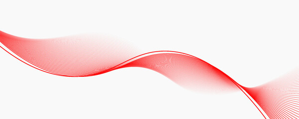 Red stripes on a white background. Creative line art. Red waves with lines. Curved wavy line, smooth stripe. eps10