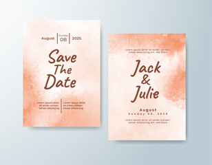 Romantic wedding invitation with airy watercolor blend.