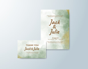 Romantic wedding invitation with airy watercolor blend.