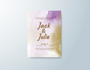 Romantic wedding invitation with airy watercolor blend.