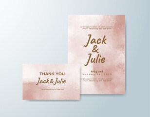 Romantic wedding invitation with airy watercolor blend.