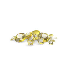 Round brilliant-cut yellow sapphires with strong polished clarity shine