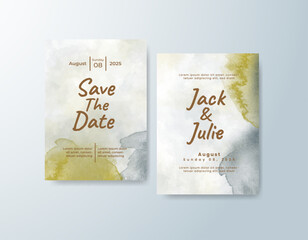 Romantic wedding invitation with airy watercolor blend.