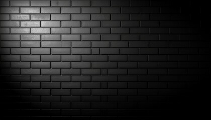 Matte black brick wall texture giving a bold and minimalist appearance for backgrounds.