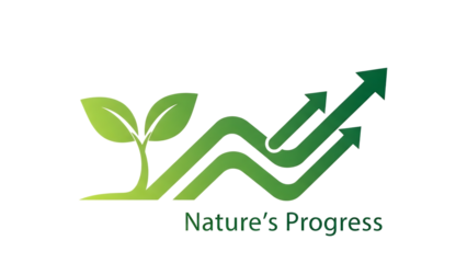 Green plant growth arrow logo symbolizing nature s progress isolated on transparent background