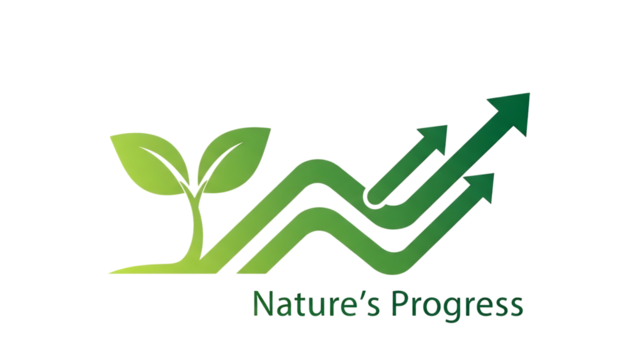 Green plant growth arrow logo symbolizing nature s progress isolated on transparent background