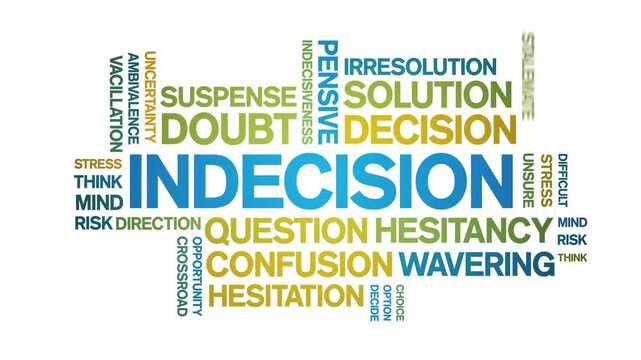 indecision animated word cloud-text design animation tag kinetic typography seamless loop.