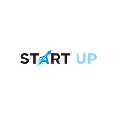 Initial Letter A Startup Arrow Up Fast Vector Logo Design