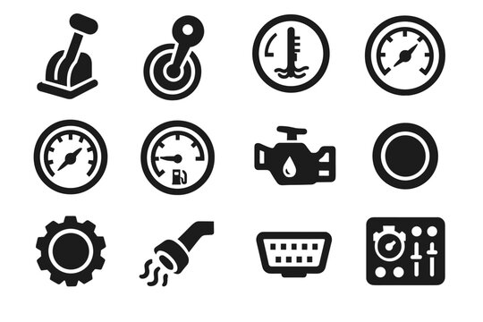 Engine oil virtual gauge throttle icon indicator monitor controls diagnostic vector meter
