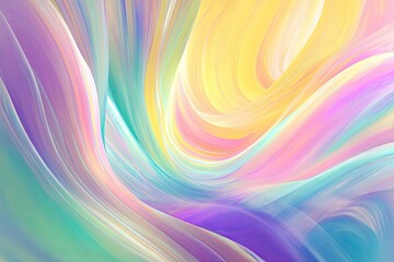 Obraz premium Flowing abstract swirls with pastel colors of yellow, pink, blue, purple, and green