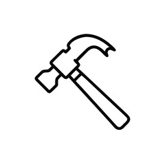 hammer tool icon, carpentry instrument graphic, construction equipment symbol,