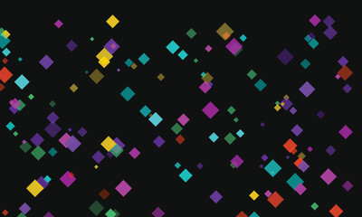 Abstract colorful diamonds floating on a dark background creating a sense of depth and vibrancy
