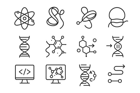 Icons fold strand diagram vector protein molecular structure connection peptide icon path