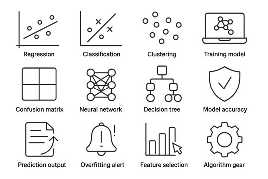 Accuracy icon training icons tree decision matrix overfitting vector learning machine feature