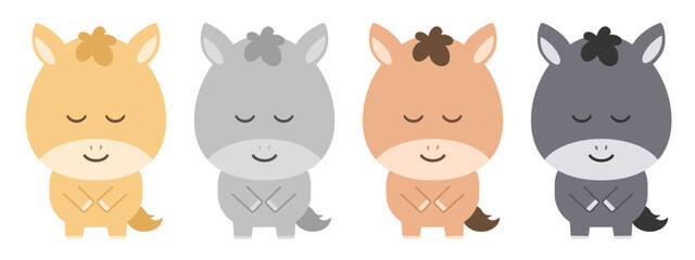 並んでお辞儀する馬たち