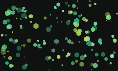 Abstract Green Hexagon Pattern on Black Background Modern Geometric Design Backdrop

