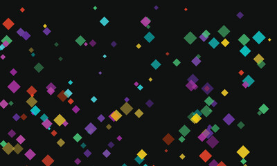 Colorful Diamonds Scatter on Black Background Abstract Geometric Design Pattern for Modern Backgrounds