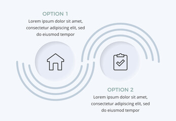 Minimalist two option infographic template