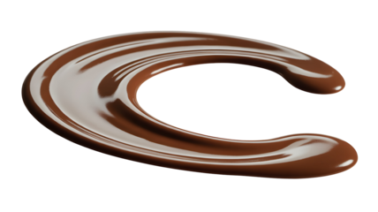 Indulge in the rich, decadent swirls of smooth chocolate, perfect for dessert promotions or confectionery advertisements isolated on white background