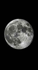 Detailed view of the moon showing craters against a dark background.