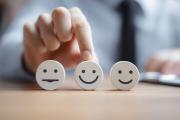 Employee wellbeing concept focuses on creating a positive environment through feedback and engagement activities in an office setting