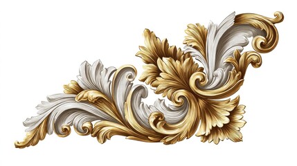 Elegant gold and silver ornamental design on a white background.