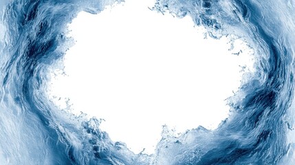 Captivating abstract water wave, creating a dynamic, flowing pattern against a white background.