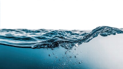 A beautiful view of blue water, with a hint of motion and clear bubbles.