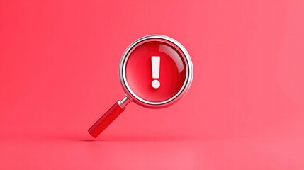 Magnifying glass with exclamation mark