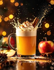 Holiday drink, cinnamon, apple cider