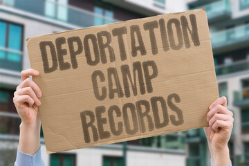 "Deportation Camp Records" Officials document transferred individuals within facilities. DEPORTATION. CAMP. RECORDS. OFFICIALS. TRANSFER.