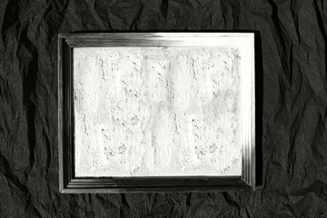 Vintage abstract template in a wooden frame. Color of the Year 2026, Cloud Dancer.