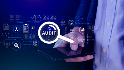Business Audit concept. check and evaluate financial statement, Financial auditing concept, Audit And Fraud Investigation