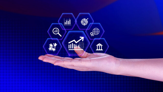 Finance Gdp growth strategy plan concept, finance and investment, Diversification management, Interest rate and dividend concept, returns tax profits - Powered by Adobe