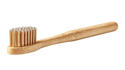 bamboo toothbrush isolated on white background