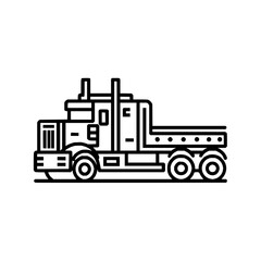 Fototapeta premium Semi truck flatbed trailer vector illustration for transportation and freight industry design element