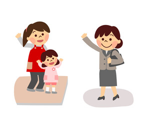 保育園に送り迎えをするワーキングマザー