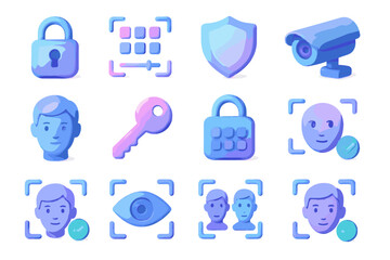 Grid icon shield vector frame secure encryption access scanning user mark lock