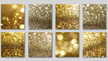 Gold glitter texture bokeh sparkle background, closeup of golden shimmering particles creating festive warm glow and soft focus light