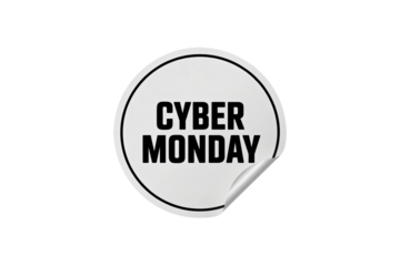 Grab shoppers' attention with a Cyber Monday sticker promoting huge sales and discounts, perfect for ads, websites, and social media campaigns to boost conversion