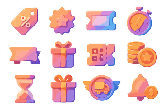 Icon badge purchase shopping vector gift cashback flash limited d free ribbon