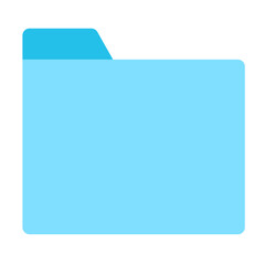 水色のフォルダを表したシンプルな資料アイコン